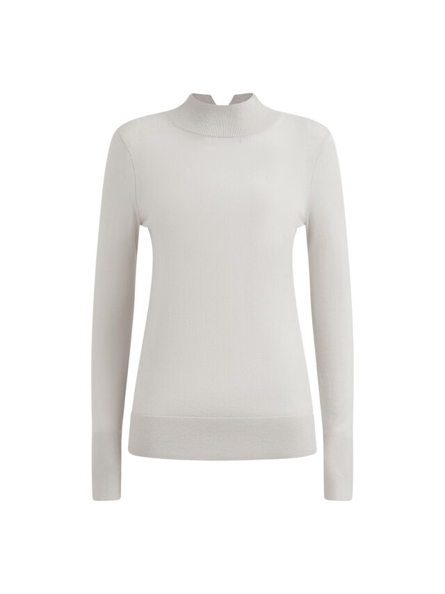 Kylie Merino Wool Fitted Funnel Neck Top
